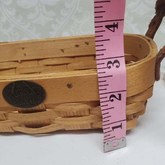 Peterboro Basket Co Rectangular Braided Leather Handles USA - Picture 9 of 10